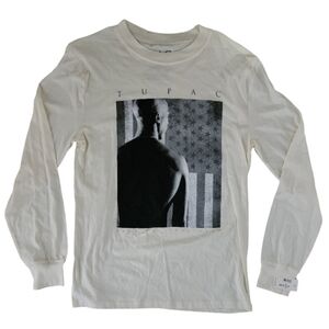 Tupac Shakur "Dear Mr. President" Long Sleeve Graphic Tee Cream‎ Size M